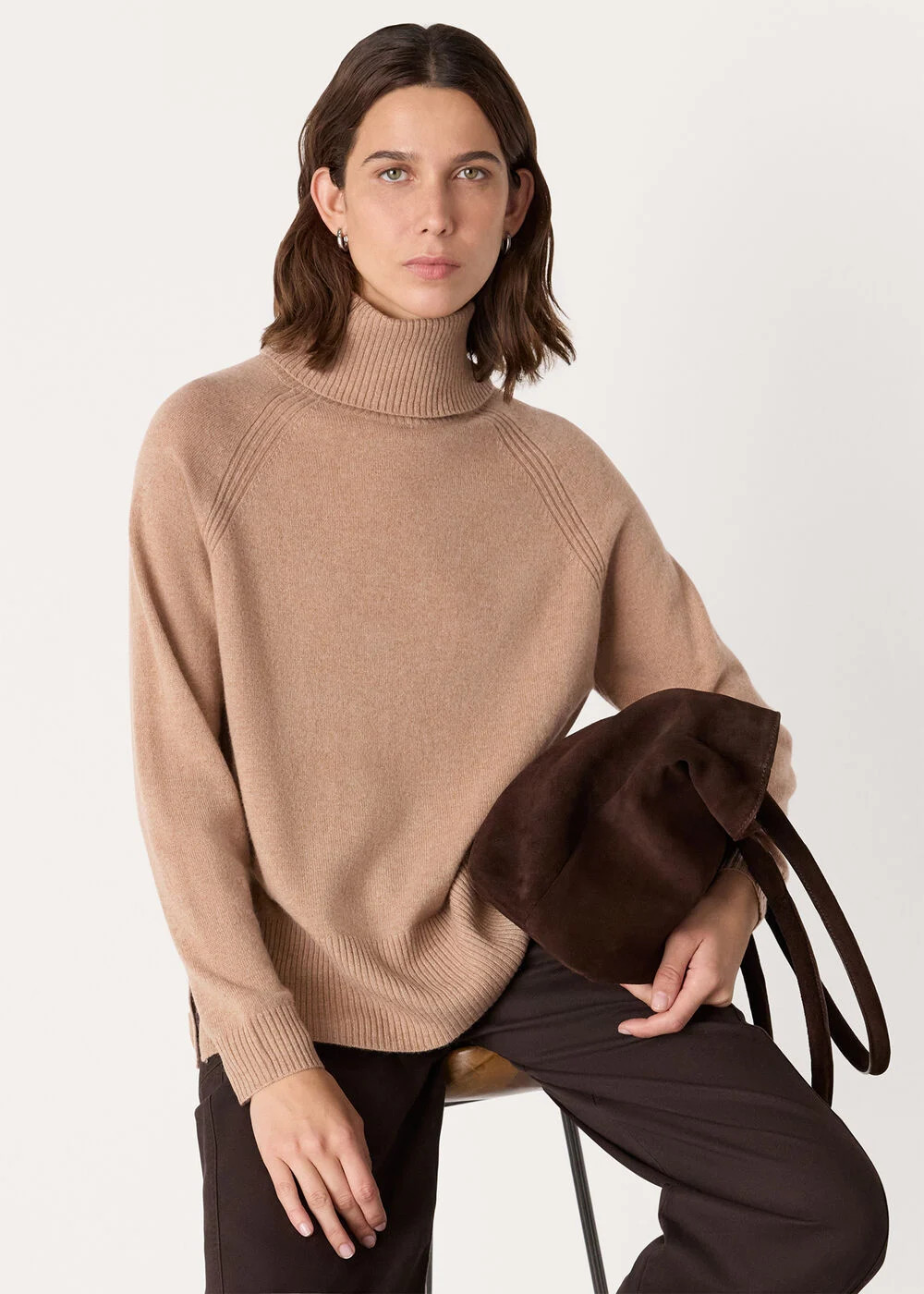 Camel Cashmere Roll Neck Jumper | Whistles | Whistles UK | | Whistles