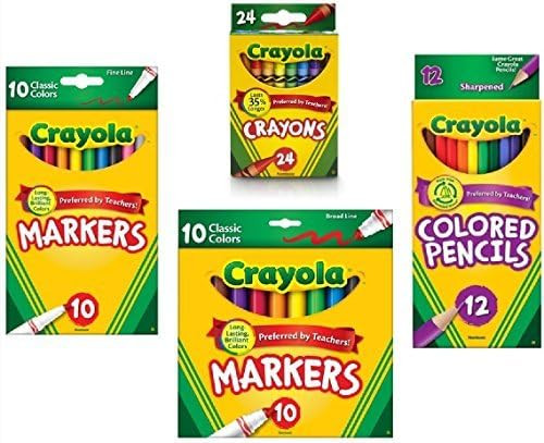 Crayola Crayons (24 Count), Crayola Colored Pencils in Assorted Colors (12 Count), Crayola (10ct)... | Amazon (US)
