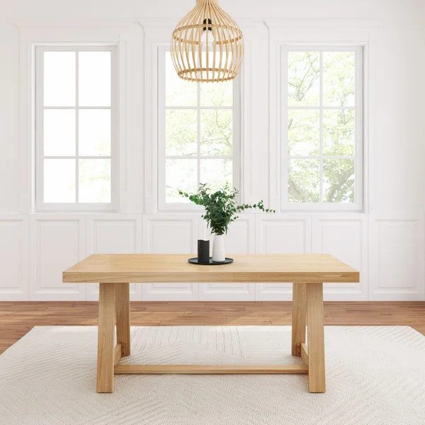 Linzy Pine Solid Wood Dining Table | Wayfair North America