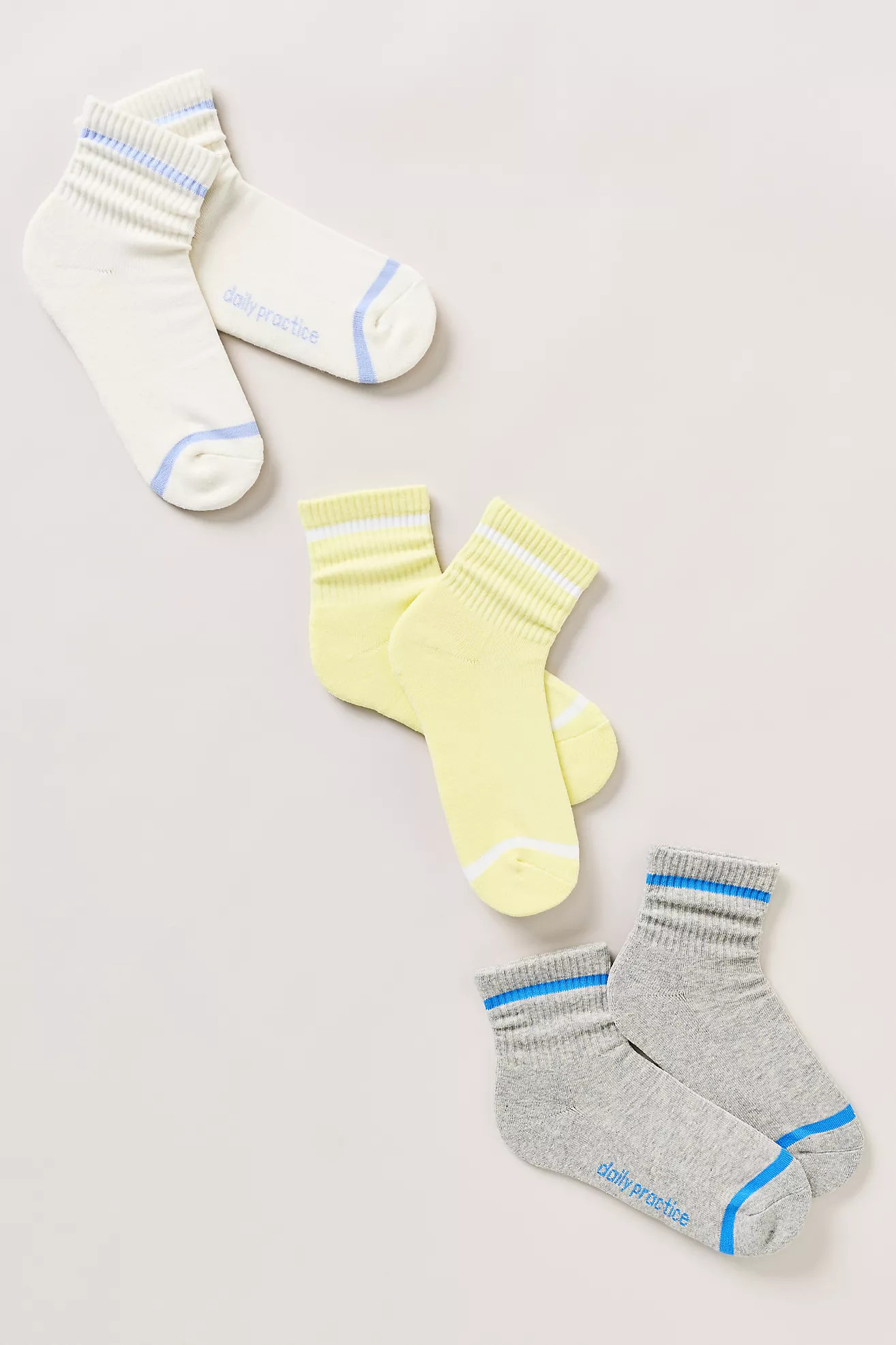 Daily Practice Stripe Crew Socks, Set of 3 | Anthropologie (US)