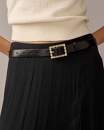 Classic Italian leather belt with twisted buckle | J.Crew US