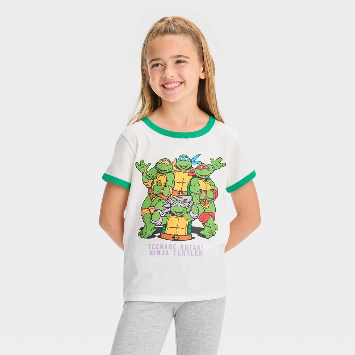 Girls' Teenage Mutant Ninja Turtles Short Sleeve Graphic T-Shirt - White | Target