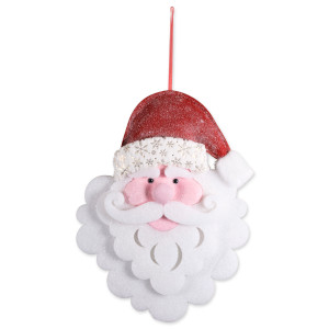 27.5'' White Christmas Hanging Santa Figurine with Red Hat | Christmas Central