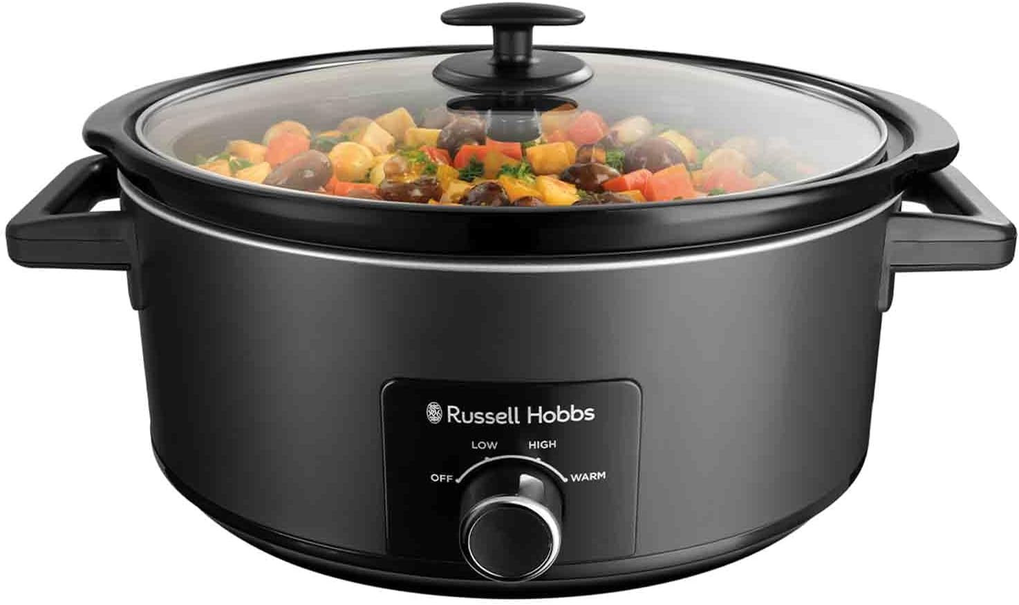 Russell Hobbs Slow Cooker [7L, 320W] (Cooks 8 Portions, Stainless Steel, Removable Ceramic Pot, 3... | Amazon (UK)
