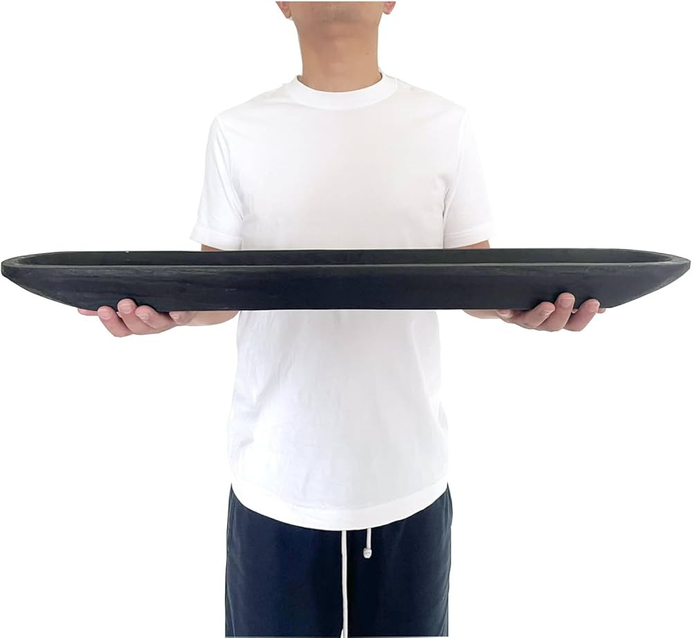 Wooden Dough Bowl Decor, Vintage Wooden Bowl Hand Carved Home Decor for Dining Table Center, Livi... | Amazon (US)