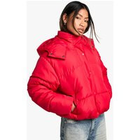 Womens Short Puffer Jacket - Red - 10 | boohoo (US & Canada)