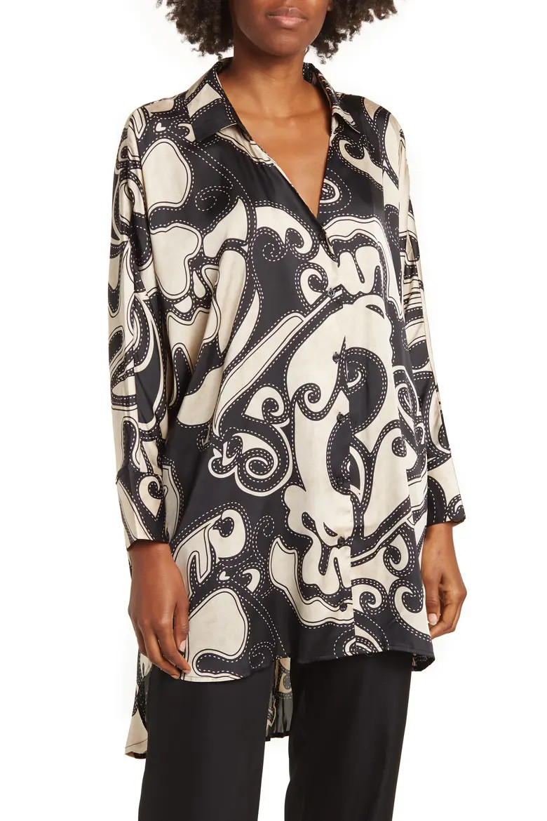 Marissa Collared Poly Silk Tunic (Women) | Nordstromrack | Nordstrom Rack