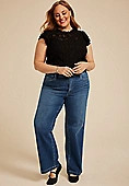 Plus Size Flying Monkey™ Dark High Rise Wide Leg Jean | Maurices