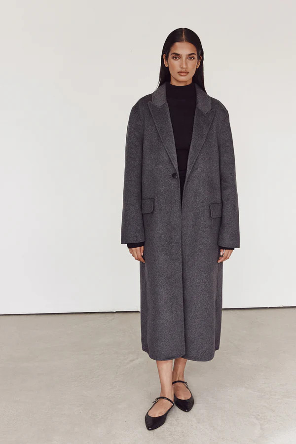 JAY CHARCOAL LONGLINE COAT | DISSH