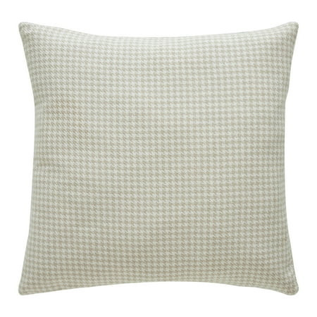 Mainstays 18" x 18" Beige Houndstooth Woven Decorative Pillow | Walmart (US)