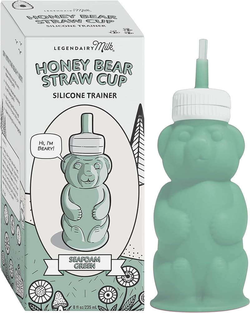 Legendairy Milk Honeybear Silicone Sippy Cup - Green, 8 oz, Dishwasher Safe, Trainer Straw Cup fo... | Amazon (US)