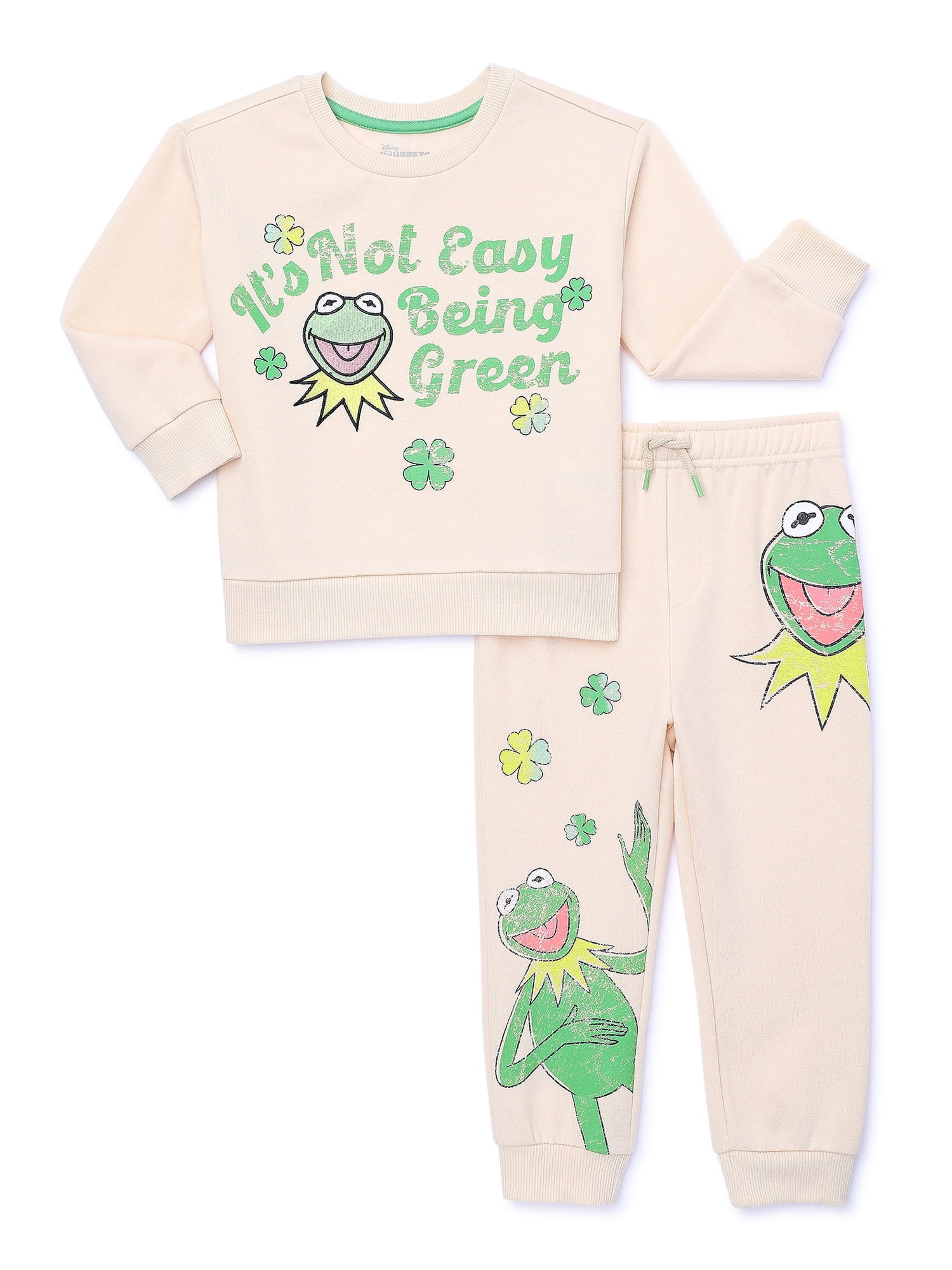 The Muppets Kermit the Frog Toddler Girls St. Patrick's Day Pullover and Joggers Set, 2-Piece | Walmart (US)