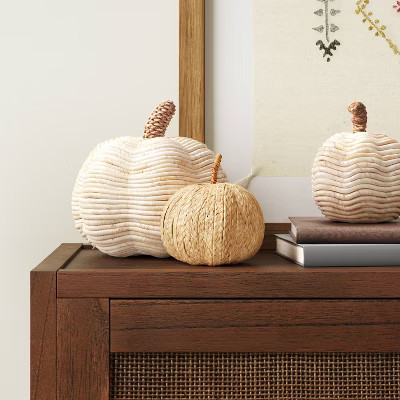 Decorative Corn Husk Rope Pumpkin Figurine Brown/Beige - Threshold™ | Target