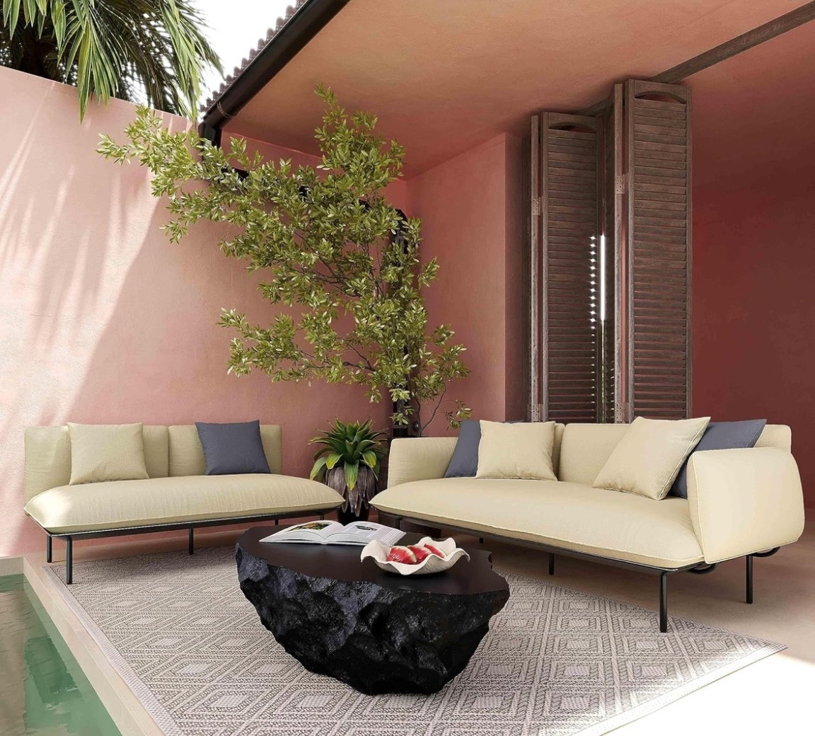 Creamy beige + black stone = the ultimate outdoor statement. 🍹 This patio setup is giving elevated resort living. Soft, cozy seating paired with a bold coffee table for the perfect balance of warm and modern. Made for slow mornings, sunset hangs, and effortless entertaining.

Don’t wait, create your dream outdoor lounge now. ☀️

#LTKHome #LTKfoodie #LTKSeasonal