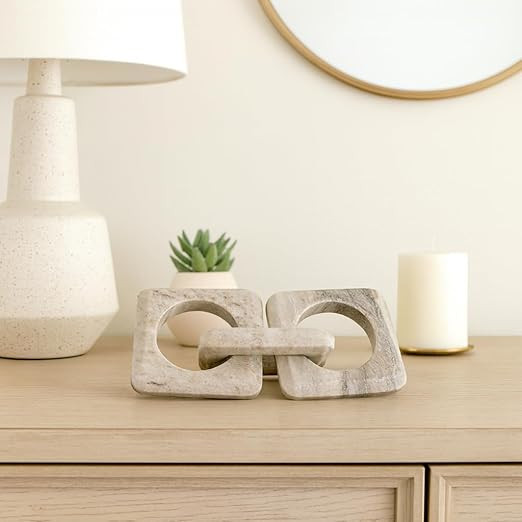 Sagebrook Home 11" 3-Link Onyx Marble Chain, Beige | Amazon (US)