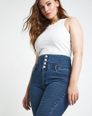 Bootcut Highwaisted Corset Jeans | Simply Be (UK)