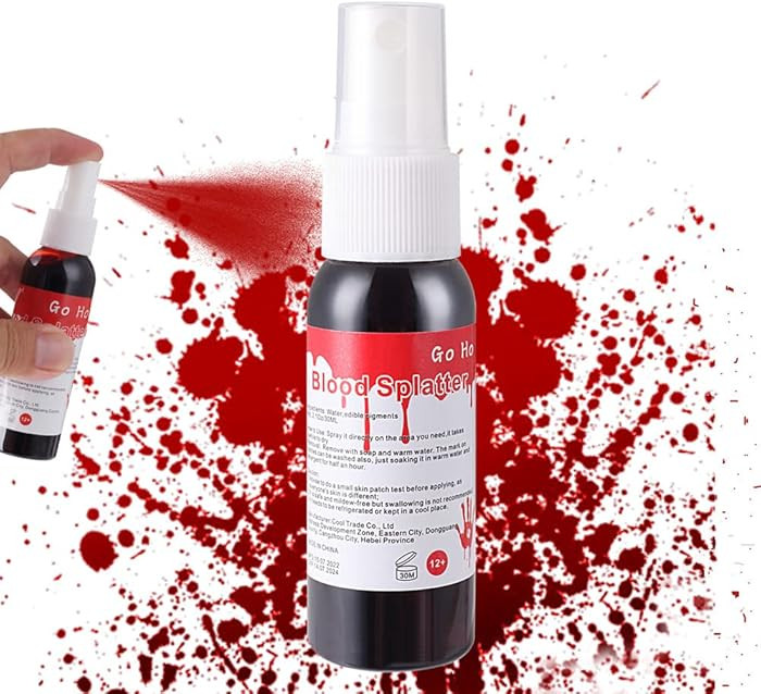 Go Ho Fake Blood,(1 oz)Fake Blood Spray,Halloween Fake Blood Washable,Eye Blood Drops,Blood Splat... | Amazon (US)