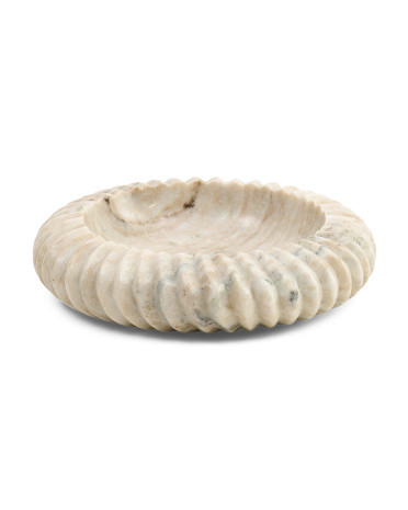 12in Solid Marble Ribbed Bowl | Marshalls