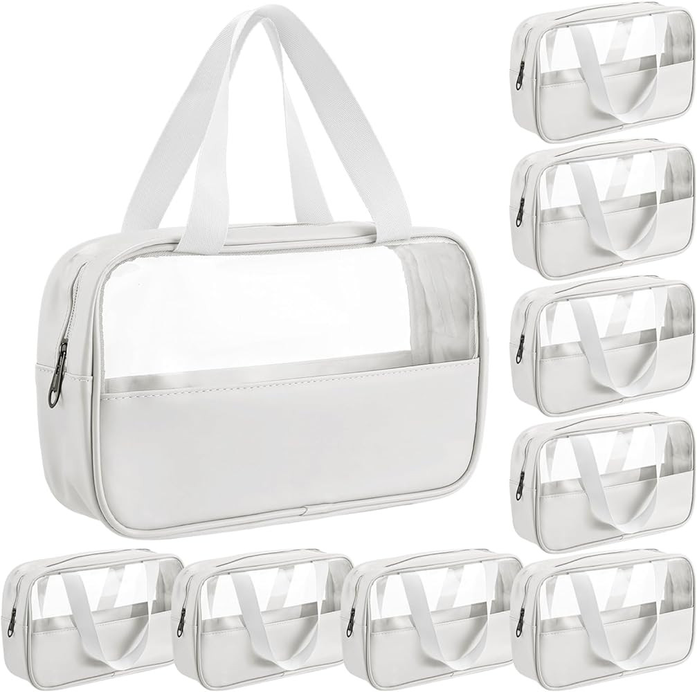 Buryeah 9 Pcs Translucent Make up Bag Toiletry Organizer for Women Men Waterproof Portable Cosmet... | Amazon (US)