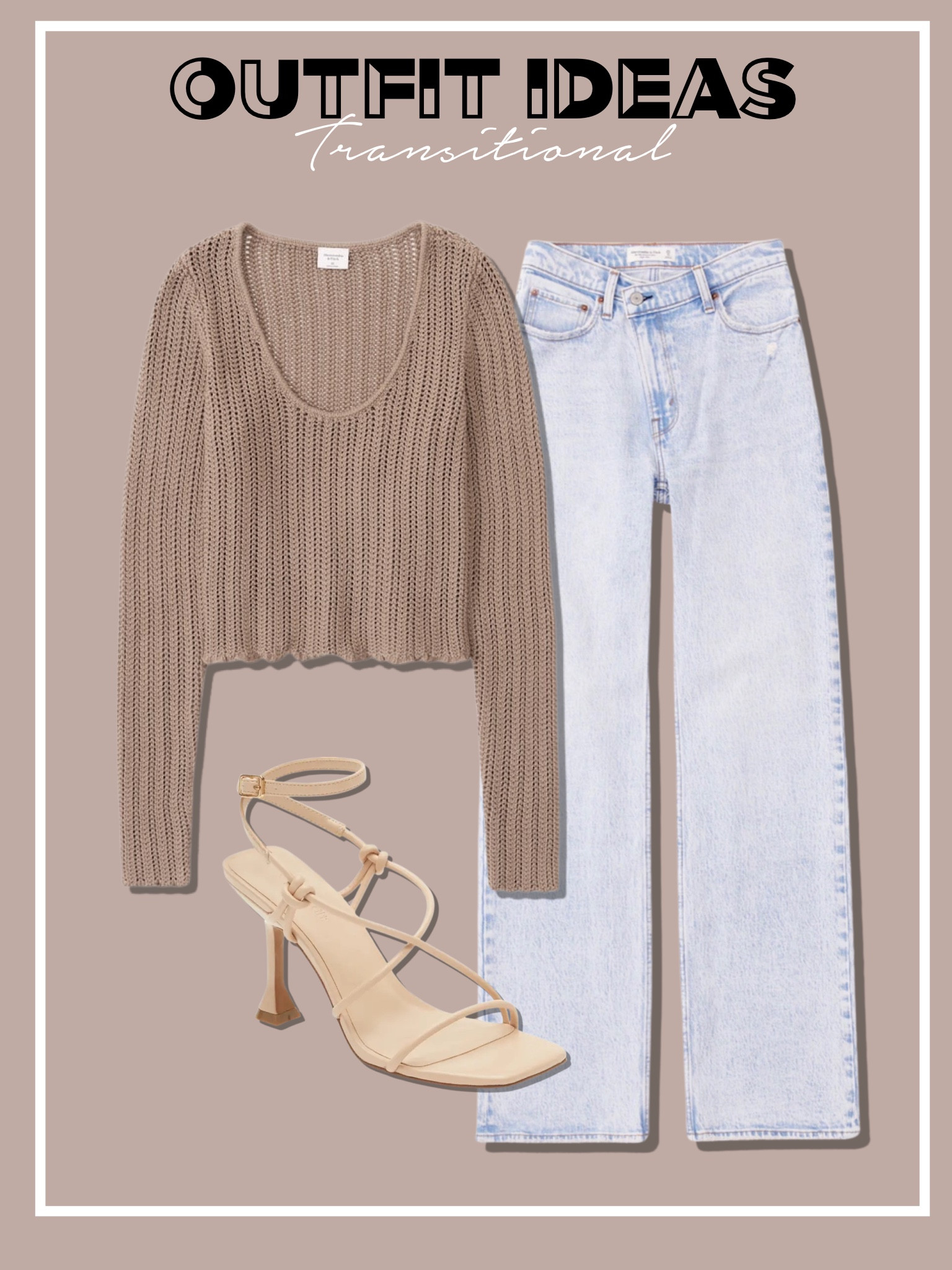 Abercrombie transitional outfit light wash jeans and strappy sandals on sale 

#LTKunder50 #LTKunder100 #LTKsalealert