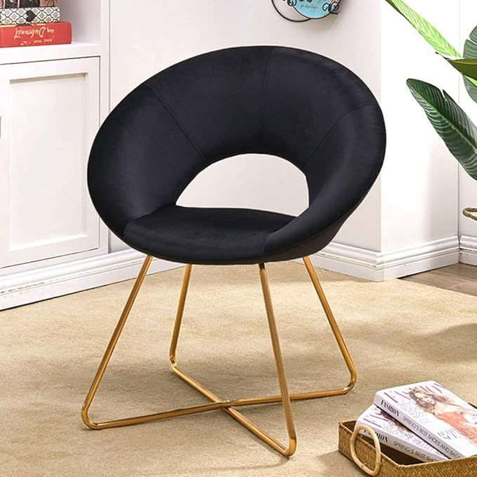 Duhome Modern Velvet Accent Chairs Upholstered Vanity Chairs Make-up Stool Home Office Guest Rece... | Amazon (US)