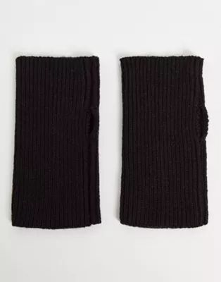 ASOS DESIGN palm warmer gloves in black | ASOS (Global)