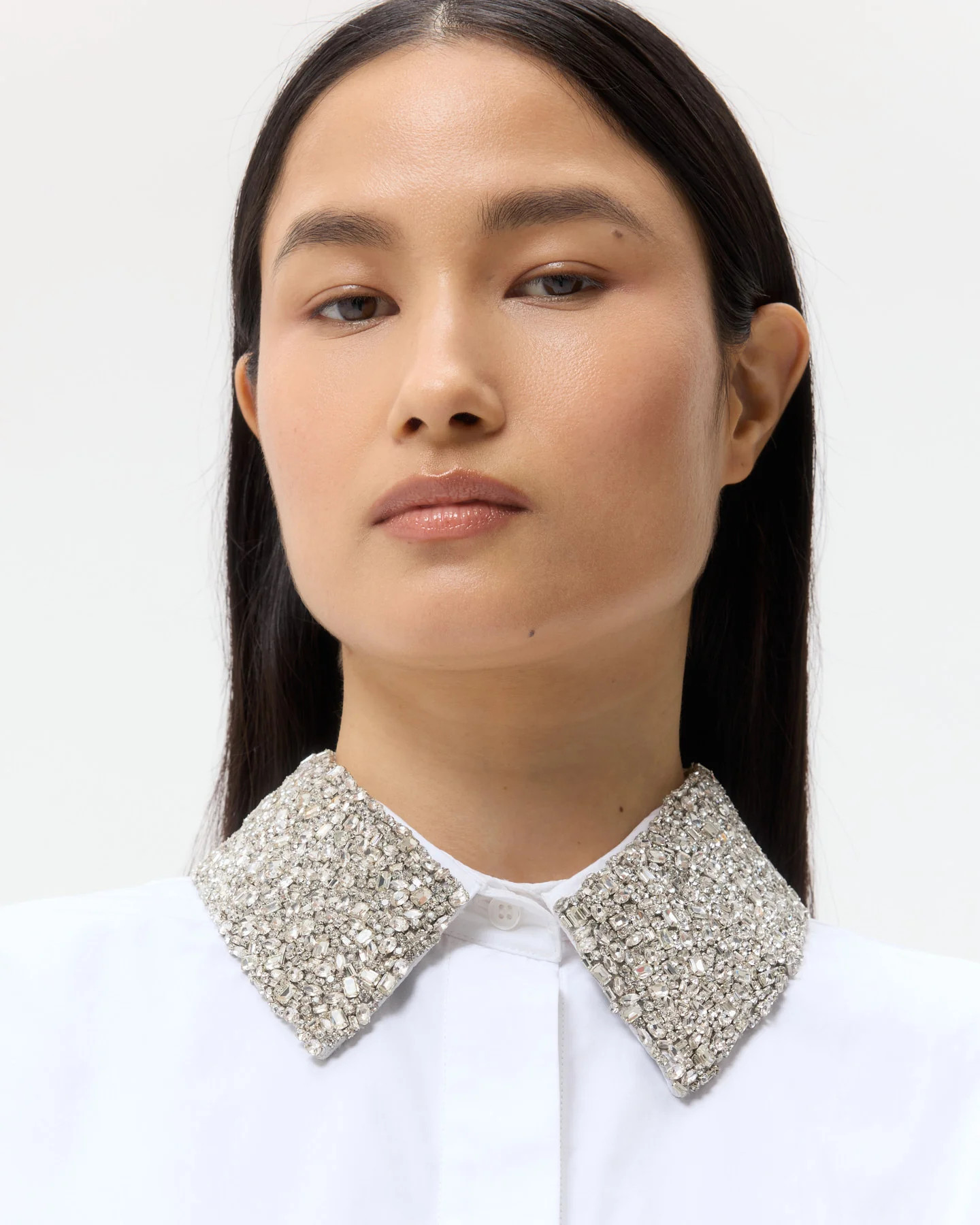 Dude Shirt With Crystal Collar in Super Compact Poplin | TWP