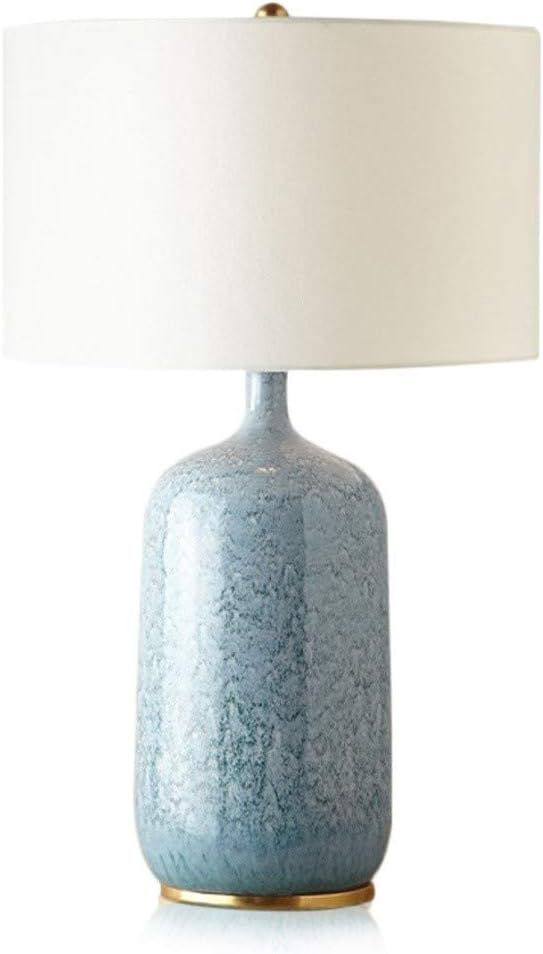 Ceiling Fan Lights Light Blue Ceramic Table Lamp Simple Bedroom Bedside Table Lamp for Living Roo... | Amazon (US)