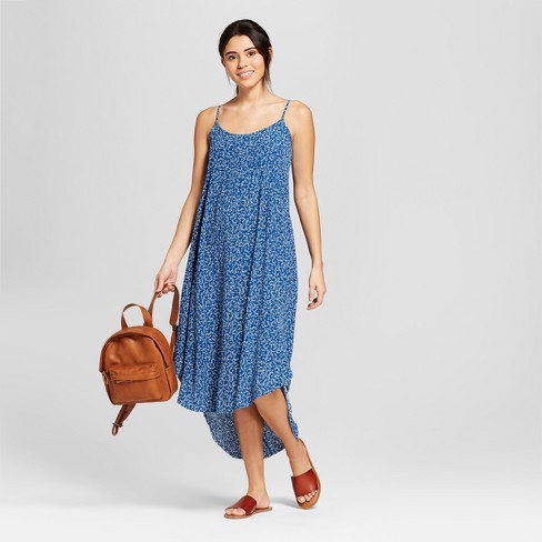 Women's Pleated Front Strappy Dress - Universal Thread™ Blue Print | Target