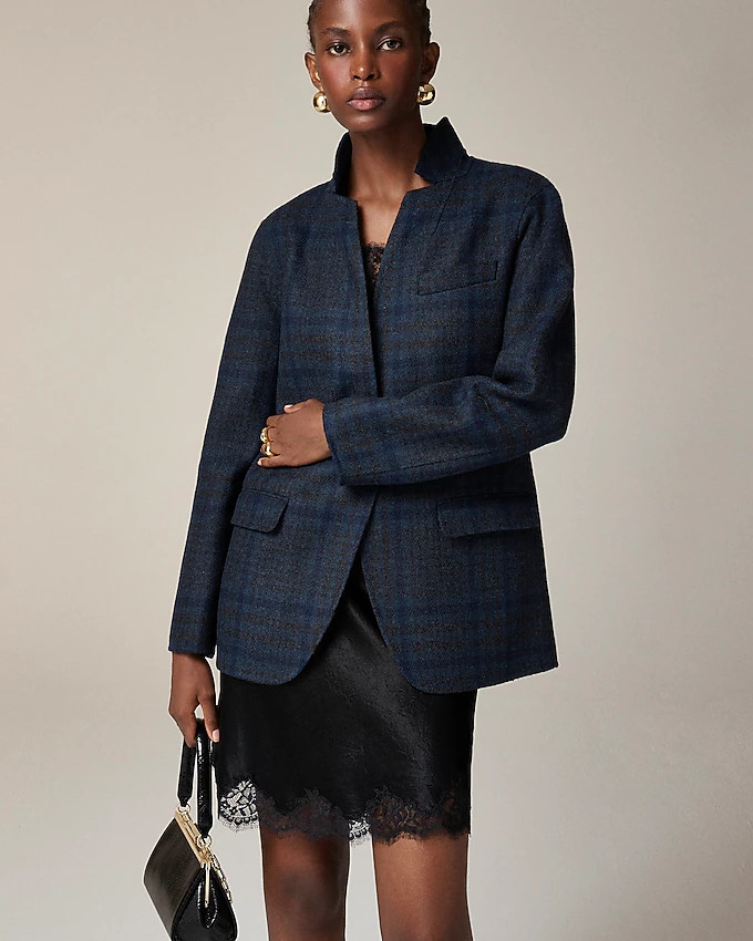 Leighton blazer-jacket in plaid double-faced wool blend | J. Crew US