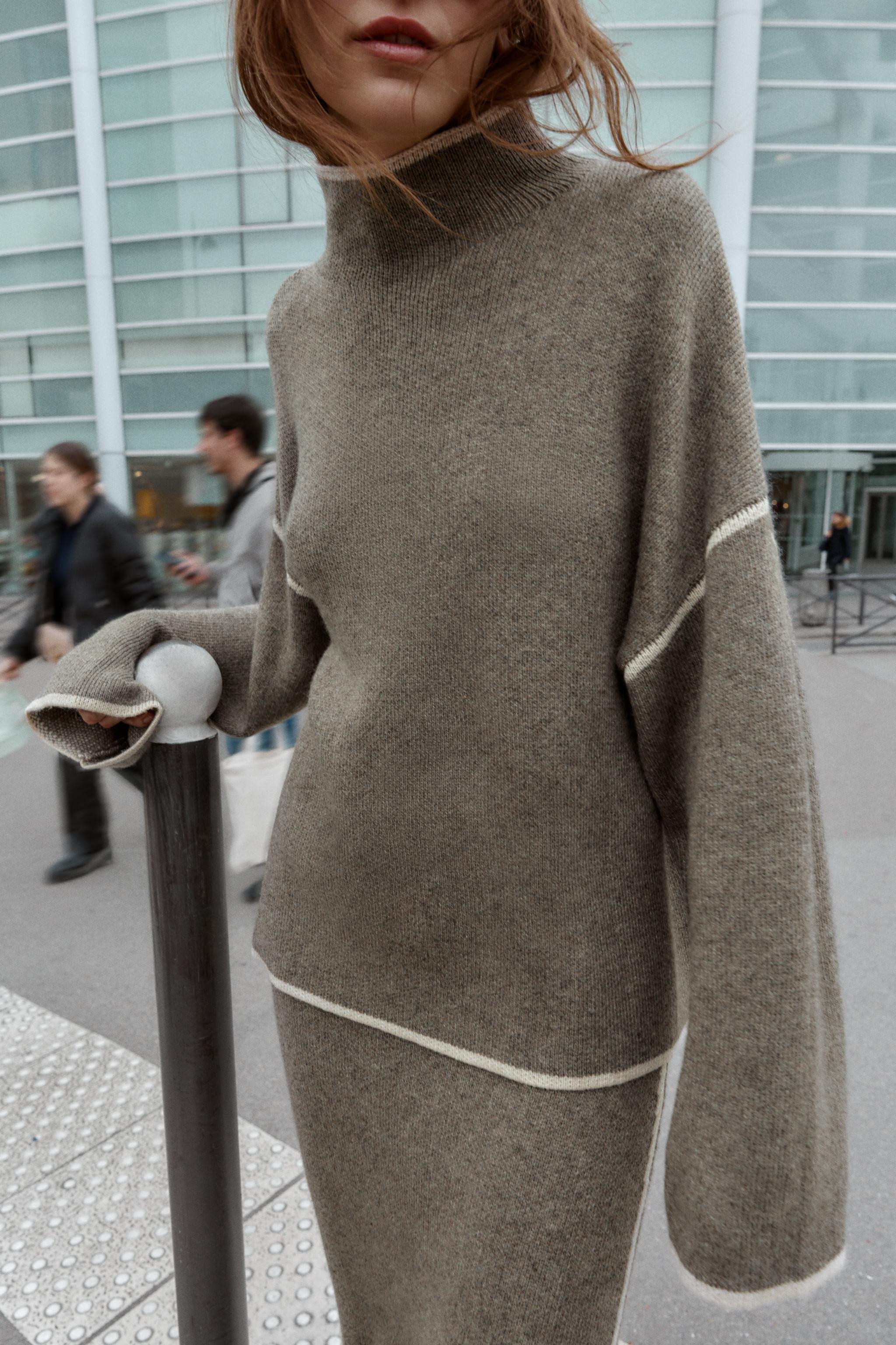 CONTRAST PIPING KNIT SWEATER | Zara US