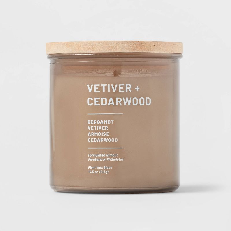 Glass Jar Vetiver and Cedarwood Candle Brown - Project 62™ | Target