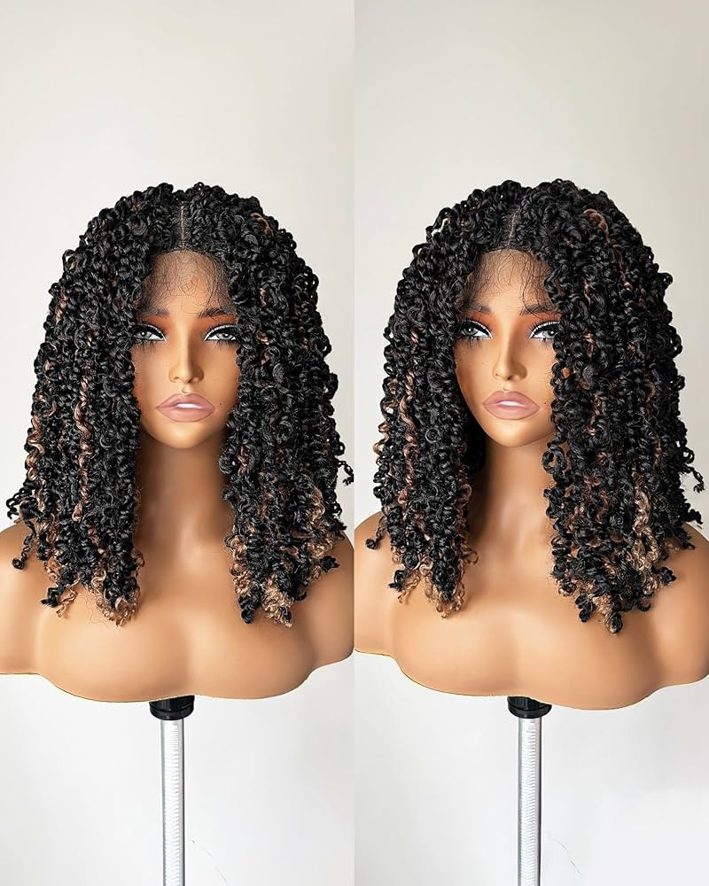 X-TRESS Braided Wigs for Black Women Knotless Short Locs Braided Wigs Embroidered Full Lace Front... | Amazon (US)