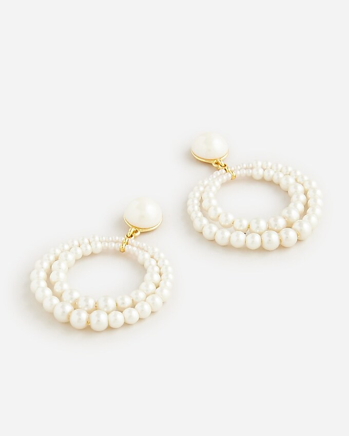 Double-layered pearl earrings | J. Crew US