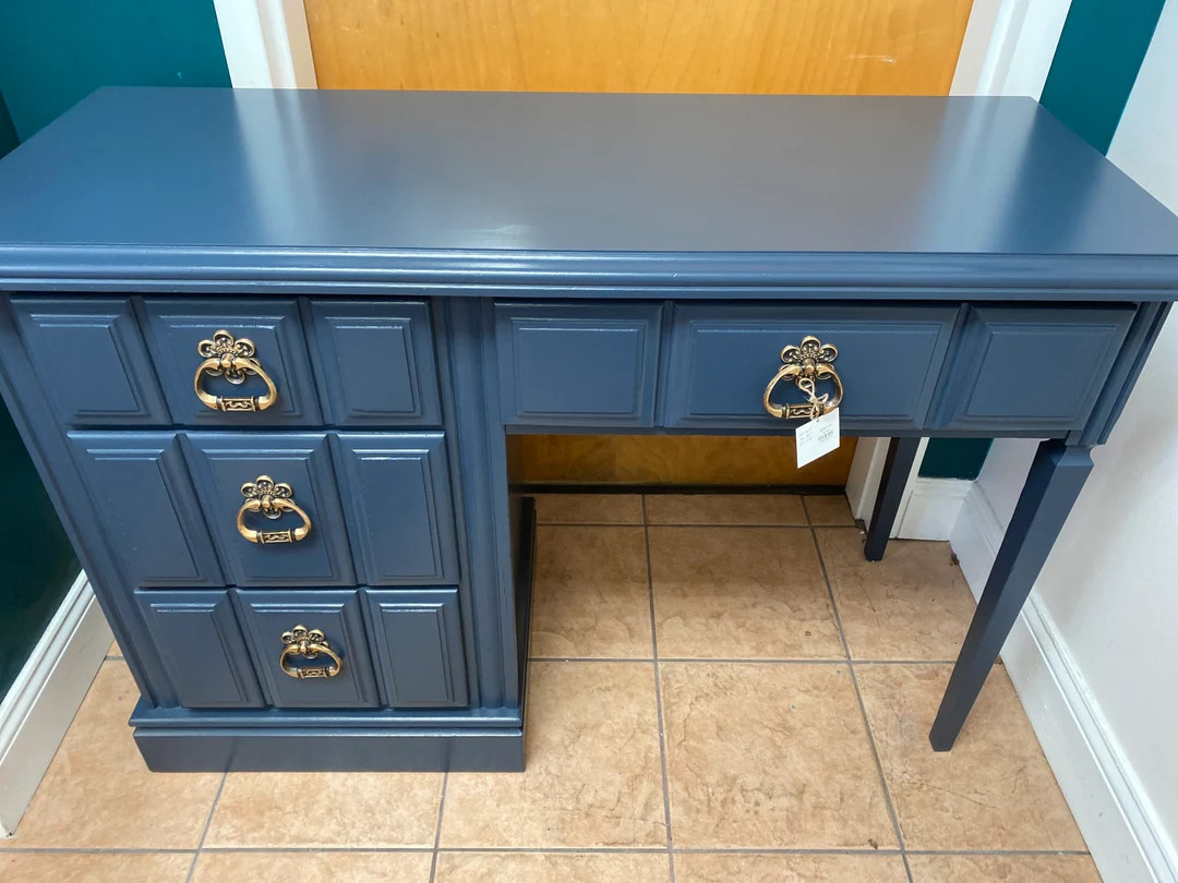 Declan Vintage Blue Desk - Etsy | Etsy (US)