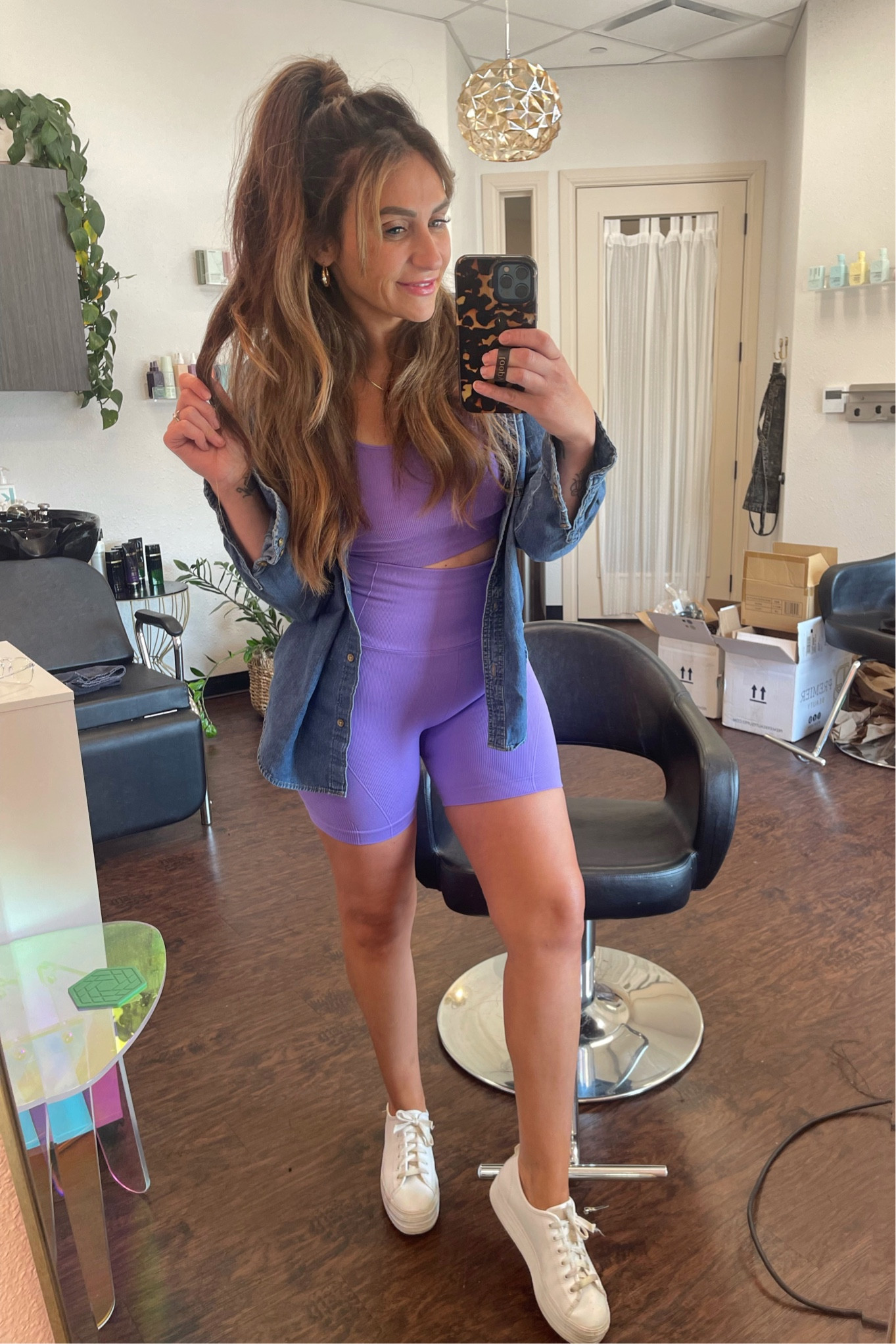 Amethyst Amour 💜
I’m 5’6”
150lbs

Sports Top - L
Bike Shorts  - M
Button Down - M
Shoes - 9 TTS 

#LTKfit #LTKSeasonal #LTKstyletip