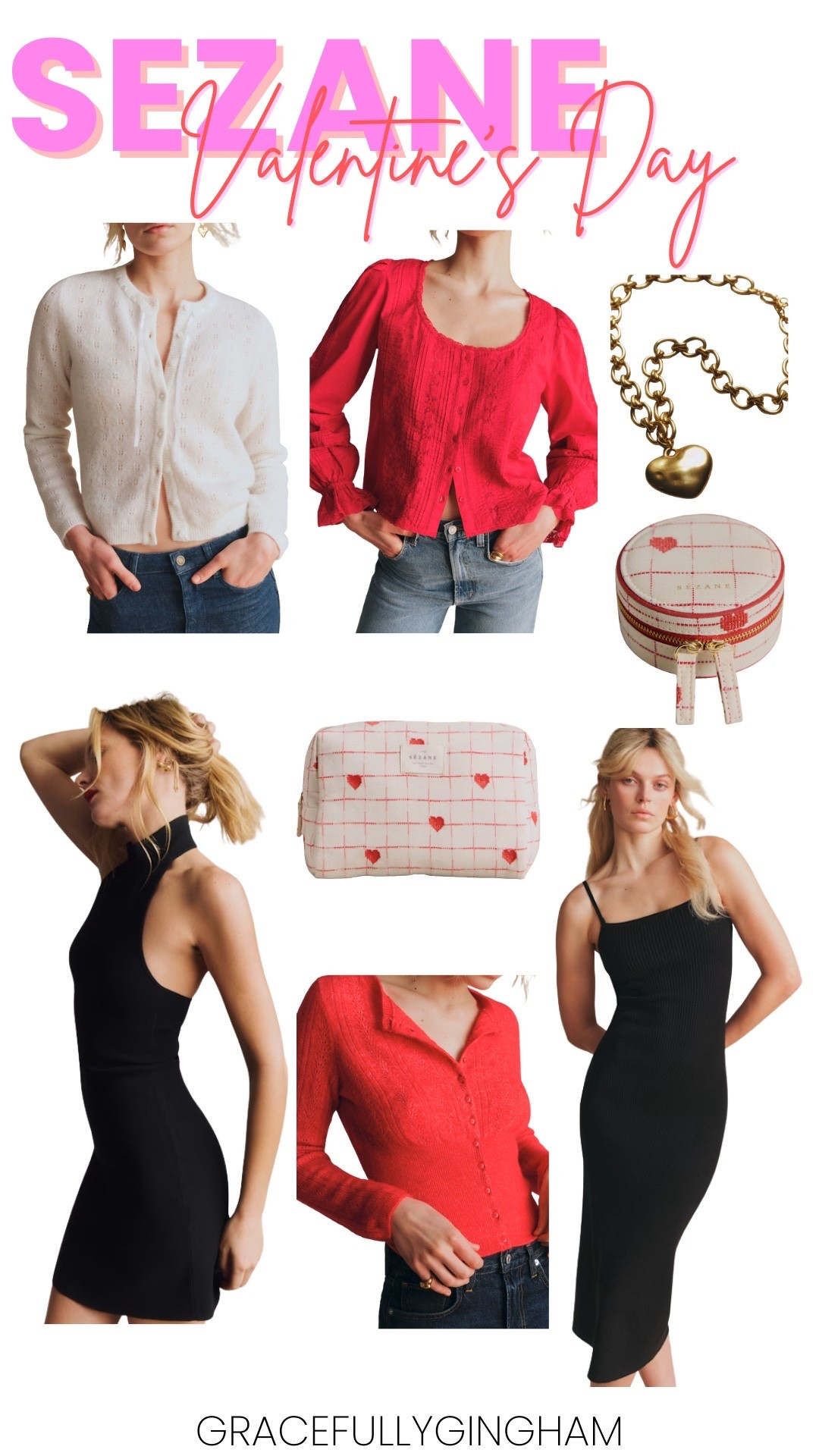 This valentine’s day collection from Sezane is truly so good! So many cute date night options and options for work or girls night! I am loving all of the pink and reds! 

Little black dress. red blouse. valentine’s day outfit. women’s valentine’s day outfit. valentines gift  

#LTKValentine #LTKTravel #LTKSeasonal