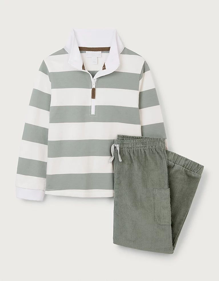 Organic Cotton Rugby Shirt & Cord Trousers Set (0–18mths) | The White Company (UK)