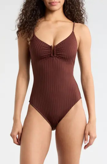 V-Wire Rib One-Piece Swimsuit | Nordstrom