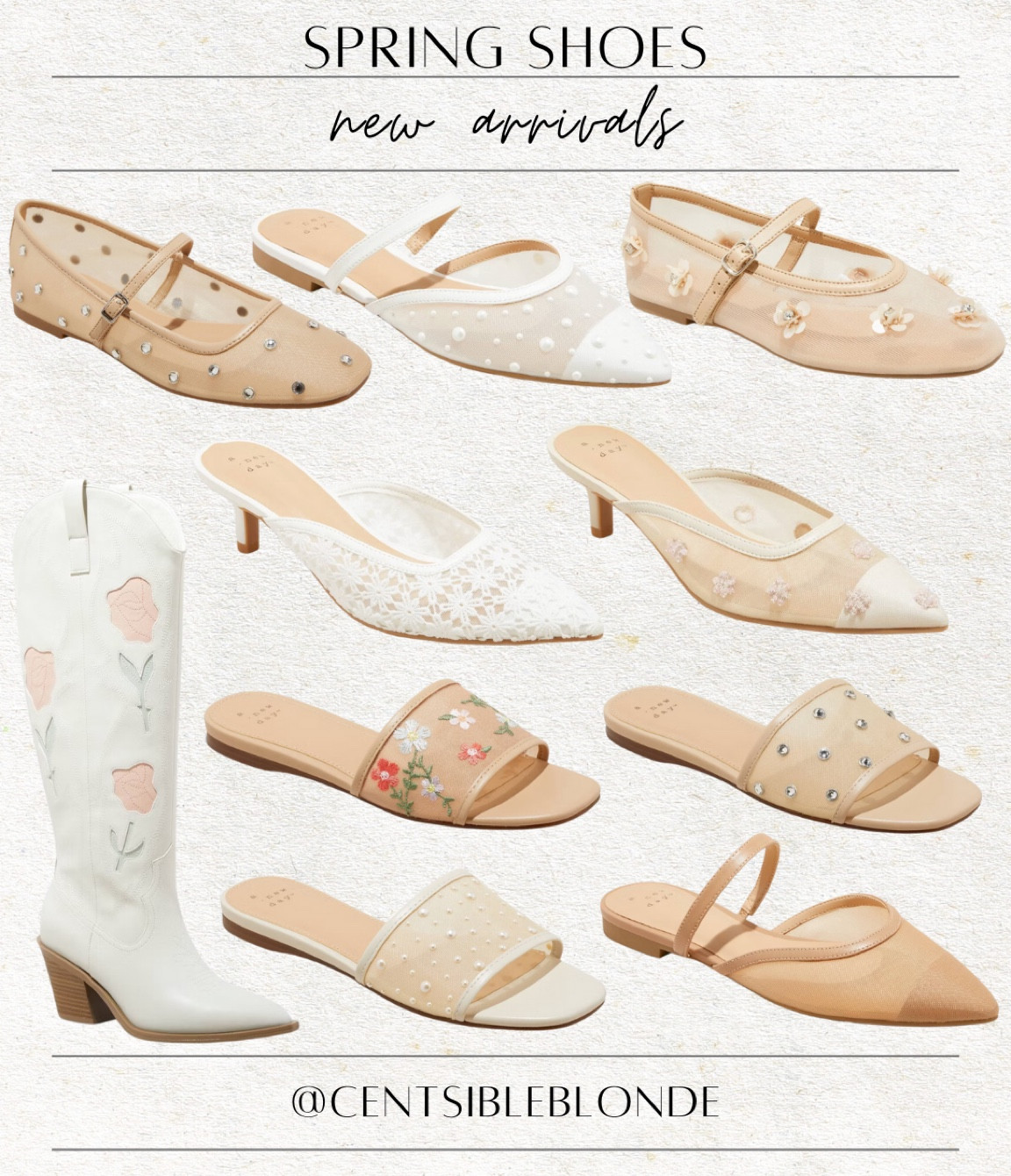 Spring shoes, work flats, sandals, target shoes, target sandals, cowboy boots, spring boots, mesh flats, ballet flats, kitten heels, mule heels, mule flats, Bridal flats, neutral shoes, women’s shoes, spring style, slide sandals

#LTKFindsUnder50 #LTKShoeCrush #LTKWorkwear