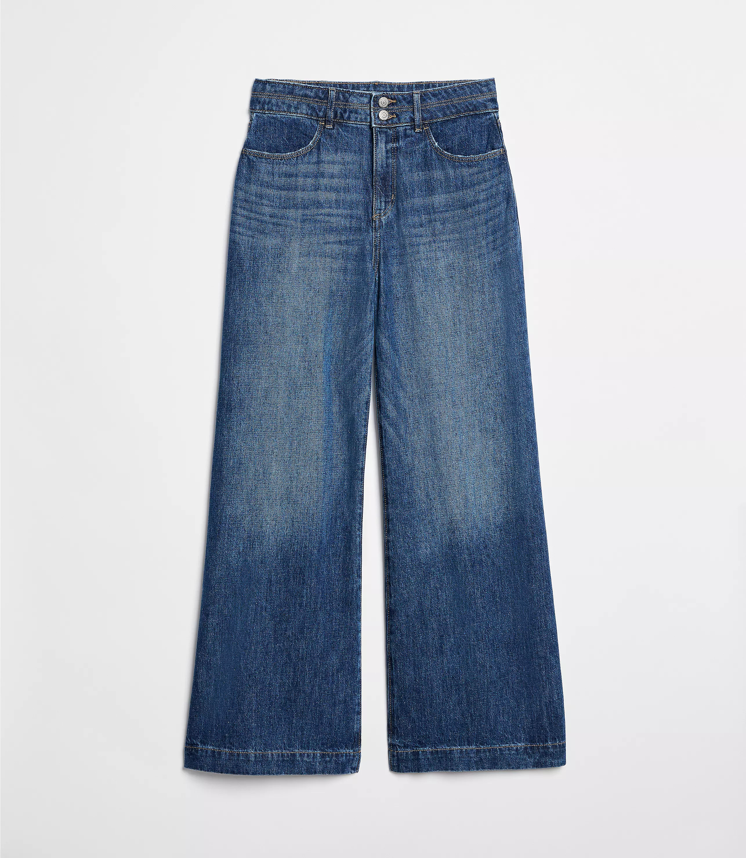 Palazzo Jeans in Classic Mid Wash | LOFT