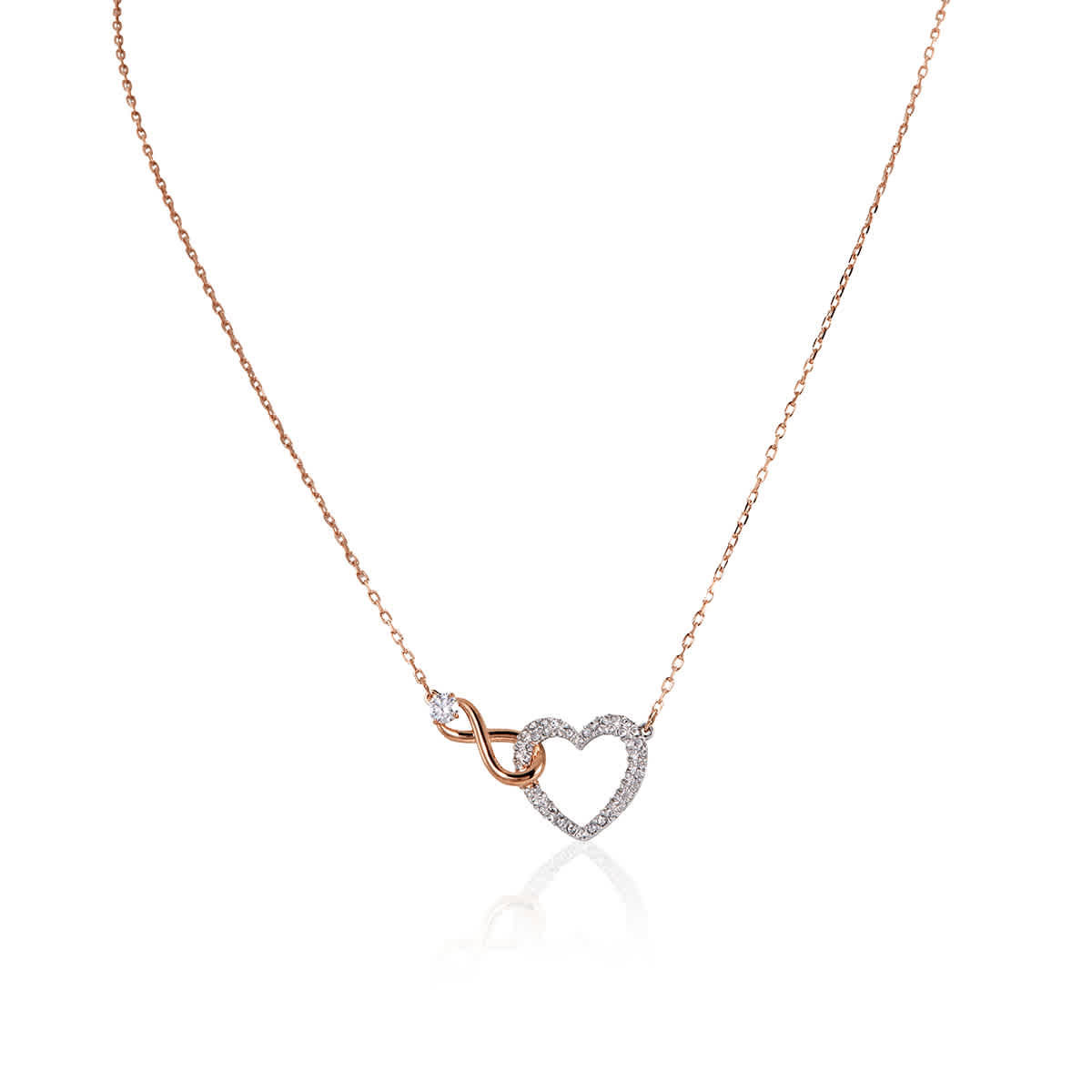 Swarovski Infinity Heart Necklace, White, Mixed Metal Finish | Jomashop.com & JomaDeals.com