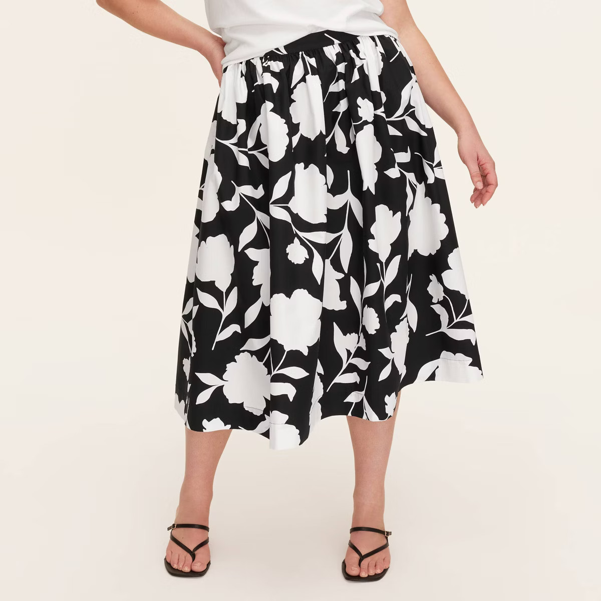 Women's Classic Rose Volume Midi Skirt - kate spade new york x Target Black/Cream | Target