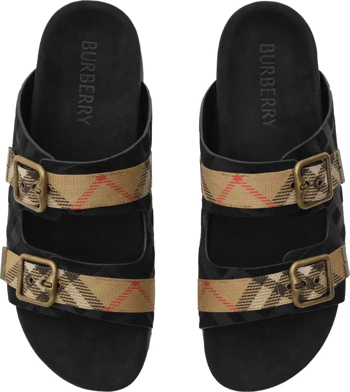 Burberry Check Denim Urchin Sandals | Nordstrom | Nordstrom