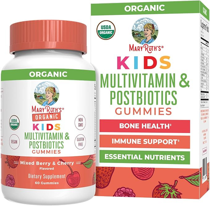 MARYRUTH'S USDA Organic Kids Multivitamin + Postbiotics Gummies, 60 Count | Amazon (US)