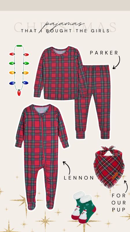 Christmas pajamas I bought for our girls! I love the nostalgic vibe of these plaid jammies #pajamas #christmaspajamas #plaid #plaidpajamas #christmasplaid #matchingpajamas #familypajamas #familymatchingpajamas #matchingfamilypajamas #dogbandana 

#LTKfamily #LTKHoliday #LTKkids
