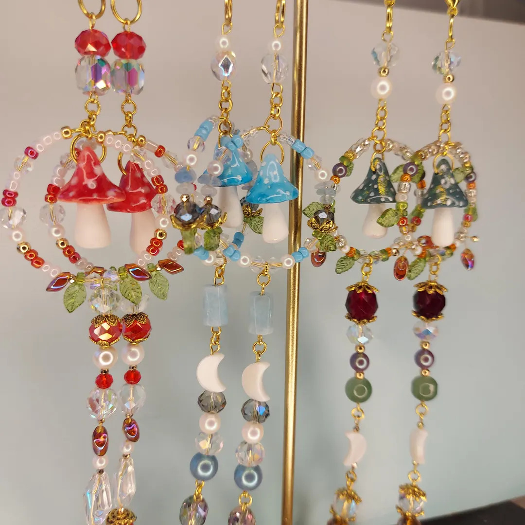 Clay Mushroom Glasses Chain - Handmade Cute Toadstool Eyeglass Chain | Etsy (US)