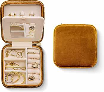 Benevolence LA Plush Velvet Travel Jewelry Storage Box | Travel Jewelry Case Small Jewelry Box fo... | Amazon (US)