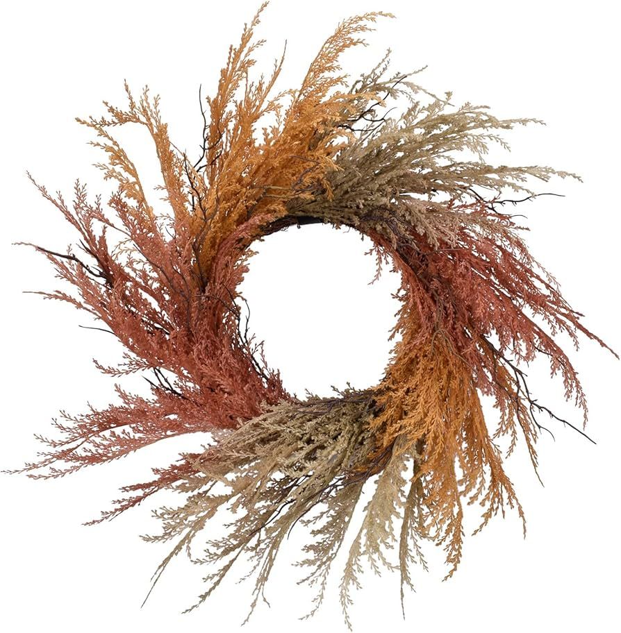 Fall Reed Floral Welcome Wreath for Front Door - 22-24 inch Artificial Autumn Rustic Door Wreaths... | Amazon (US)