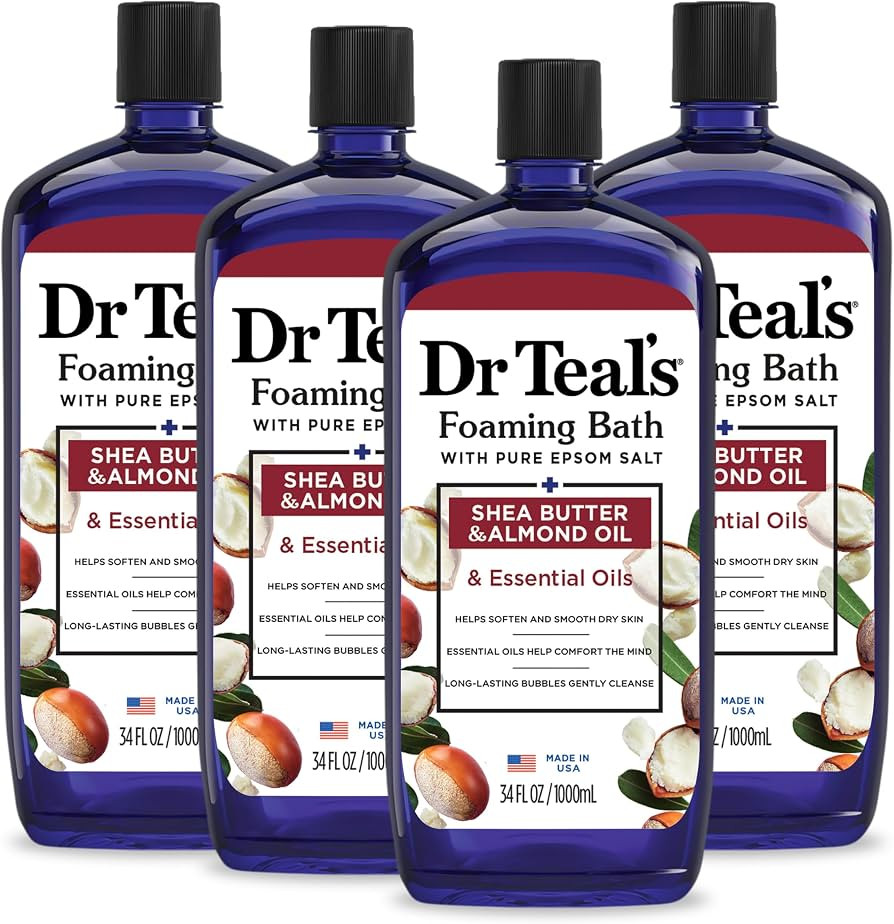 Dr Teal's Foaming Bath with Pure Epsom Salt, Shea Butter & Almond, 34 fl oz (Pack of 4) (Packagin... | Amazon (US)